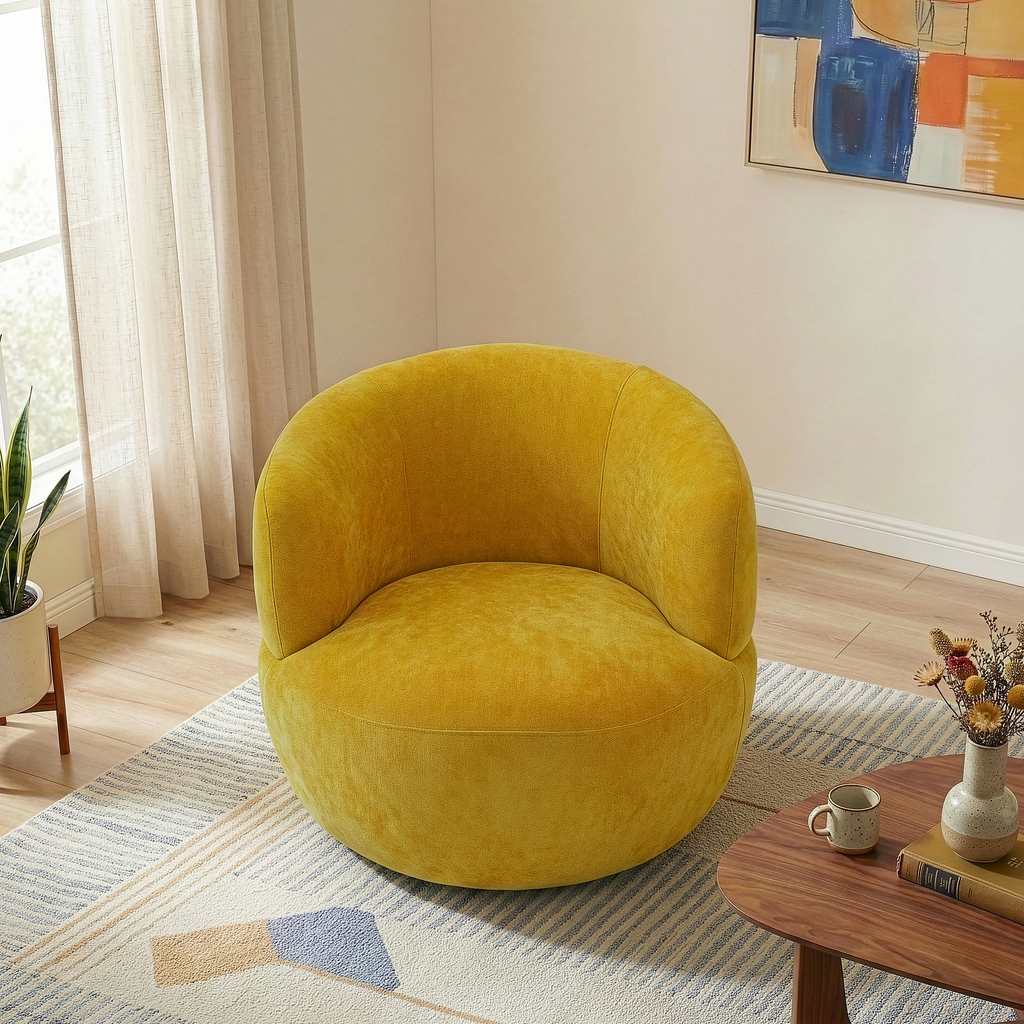 Thornton Bean Bag Chair with Ultra-Soft Chenille Upholstery - Neutral