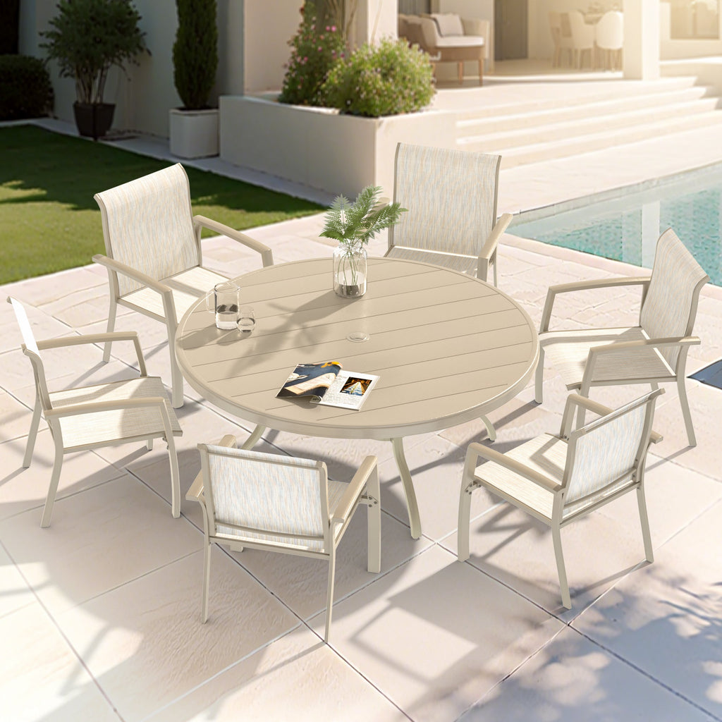 Metal Outdoor Patio Chairs Set of 2 with Stackable Design - Black