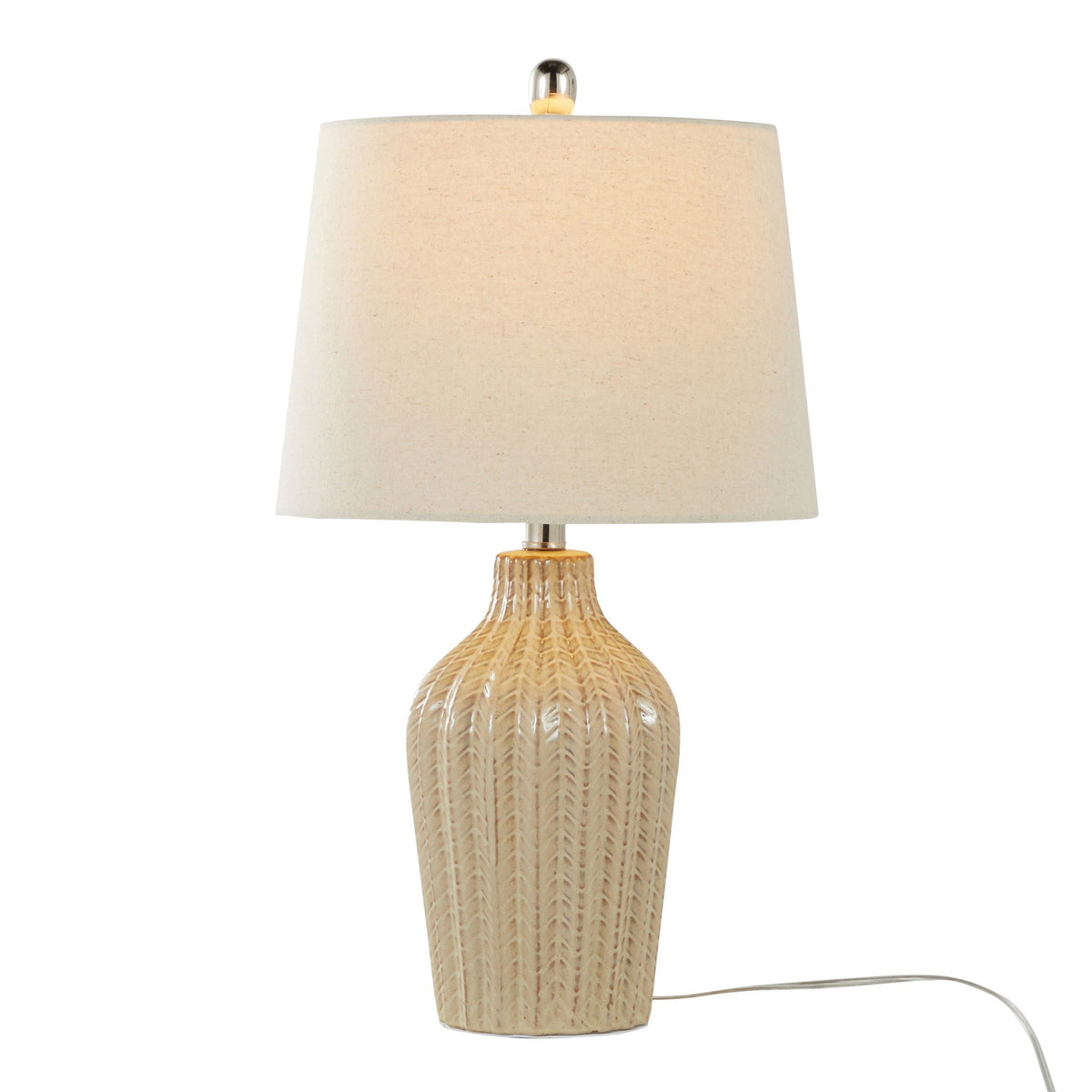 Contemporary Table Lamp Set of 2 with Chevron Pattern - Multiple Colors