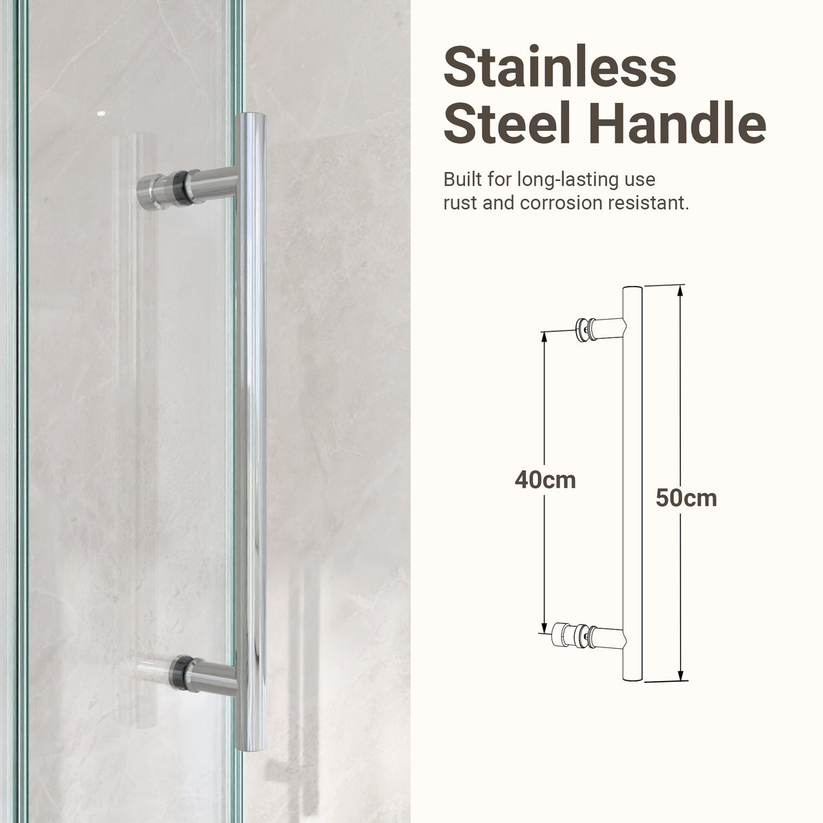56-60"W Frameless Sliding Shower Door with Clear Tempered Glass - Chrome