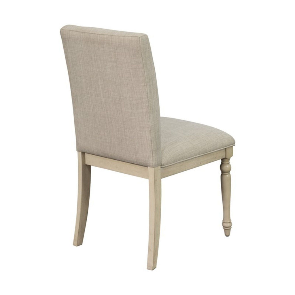 Upholstered Dining Chair Set with Turned Legs - Light Gray