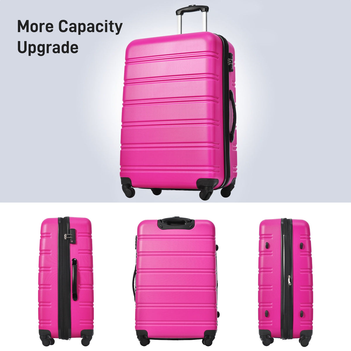 Hardshell Luggage Set with TSA Lock - Pink