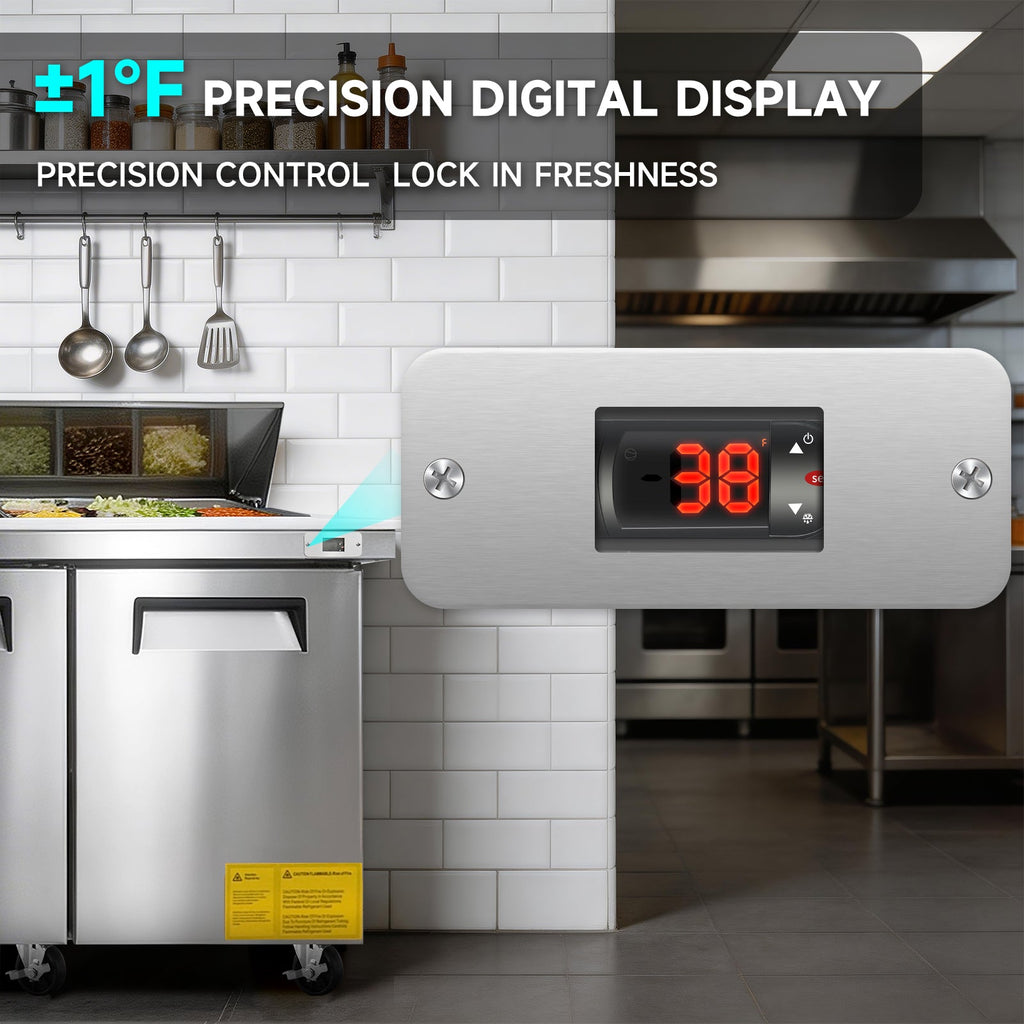 72" Sandwich & Salad Prep Table Refrigerator with Cutting Board - Stainless Steel