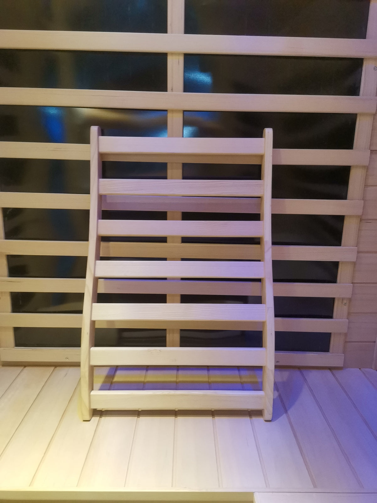 Hemlock Wide Flat Grid Sauna Room Backrest with Posture Support - Natural