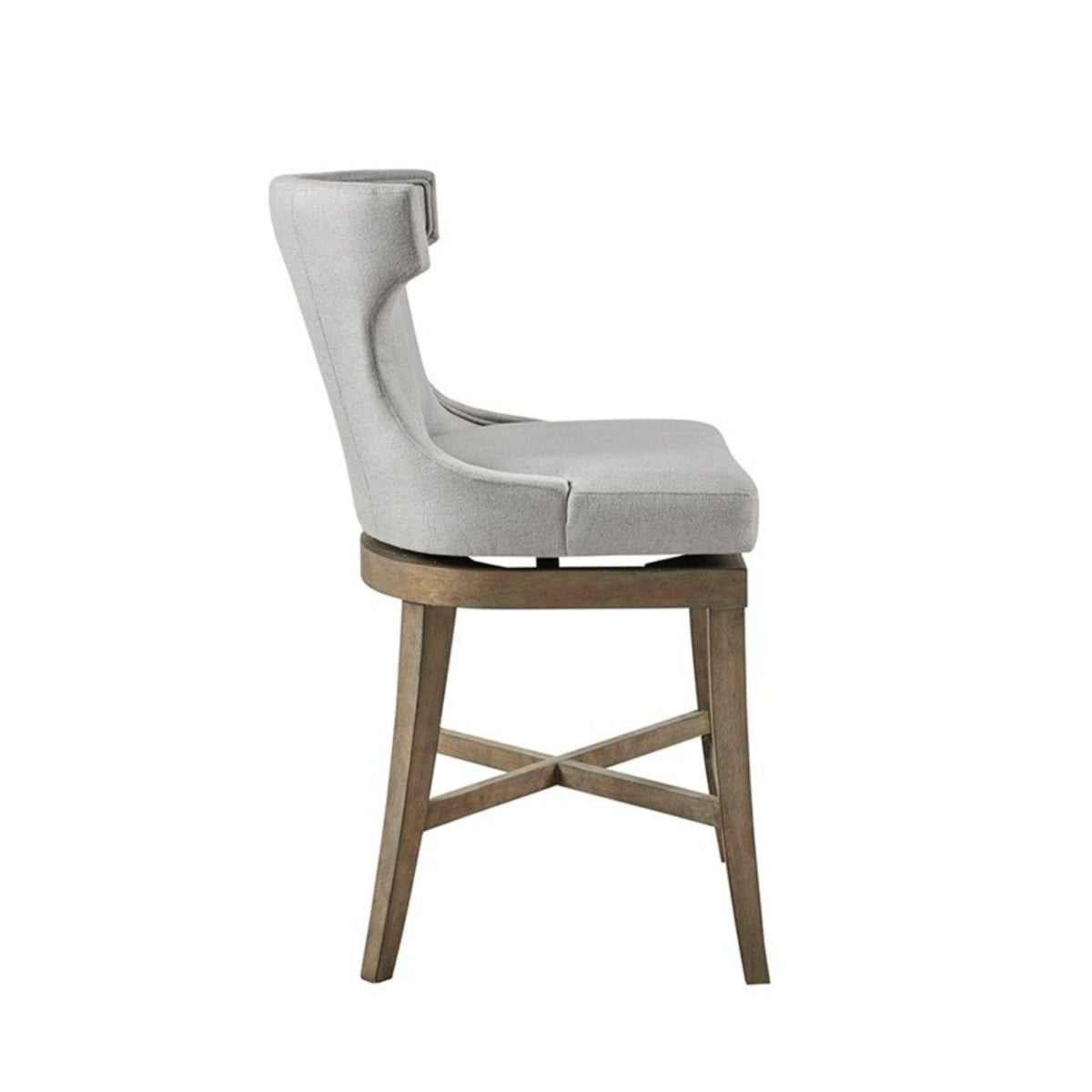 Carson Counter Stool with Swivel Seat - Wingback Design - Beige, Gray, Blue