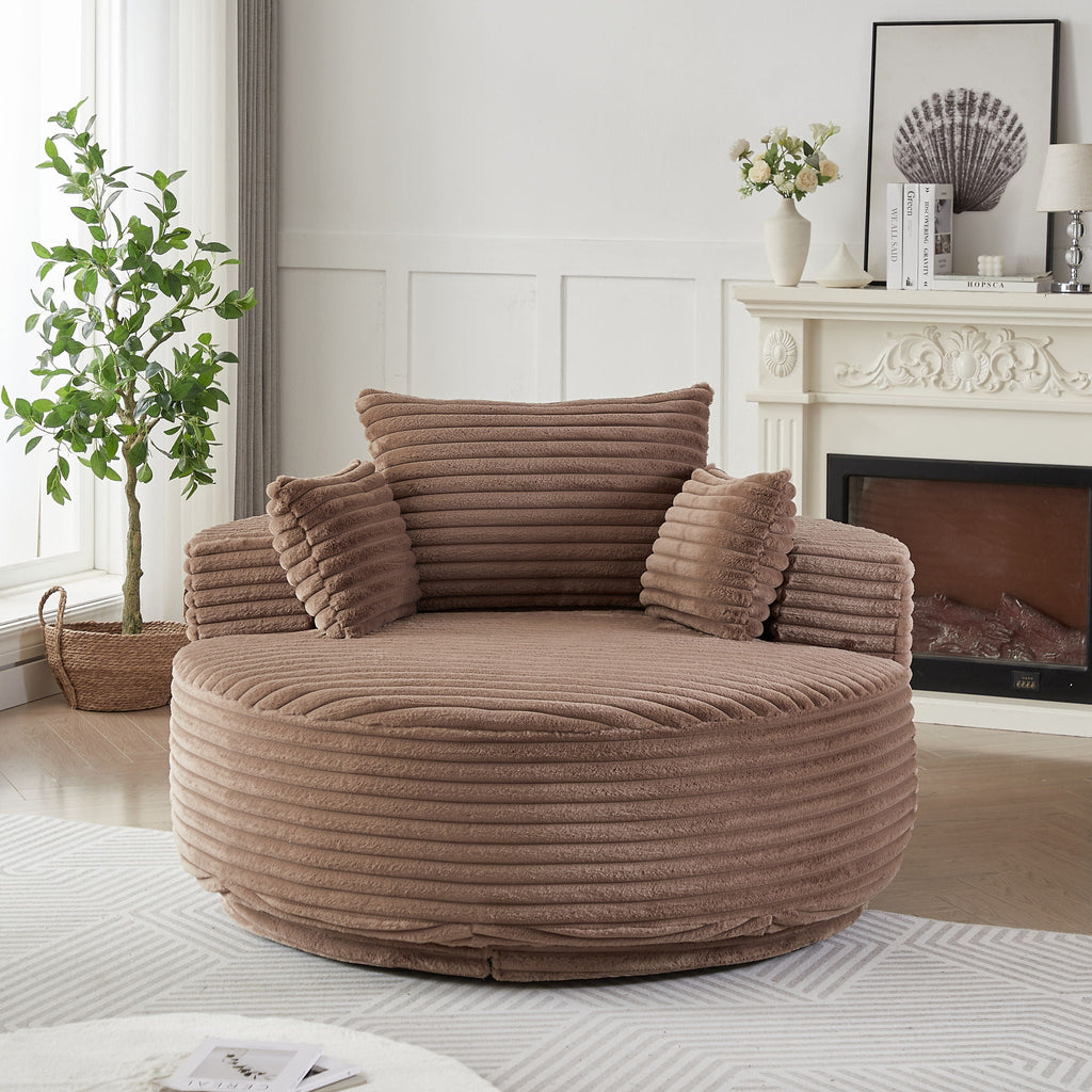 Swivel Sleeper Chair with Supportive Pillow and 360° Base - Multiple Colors