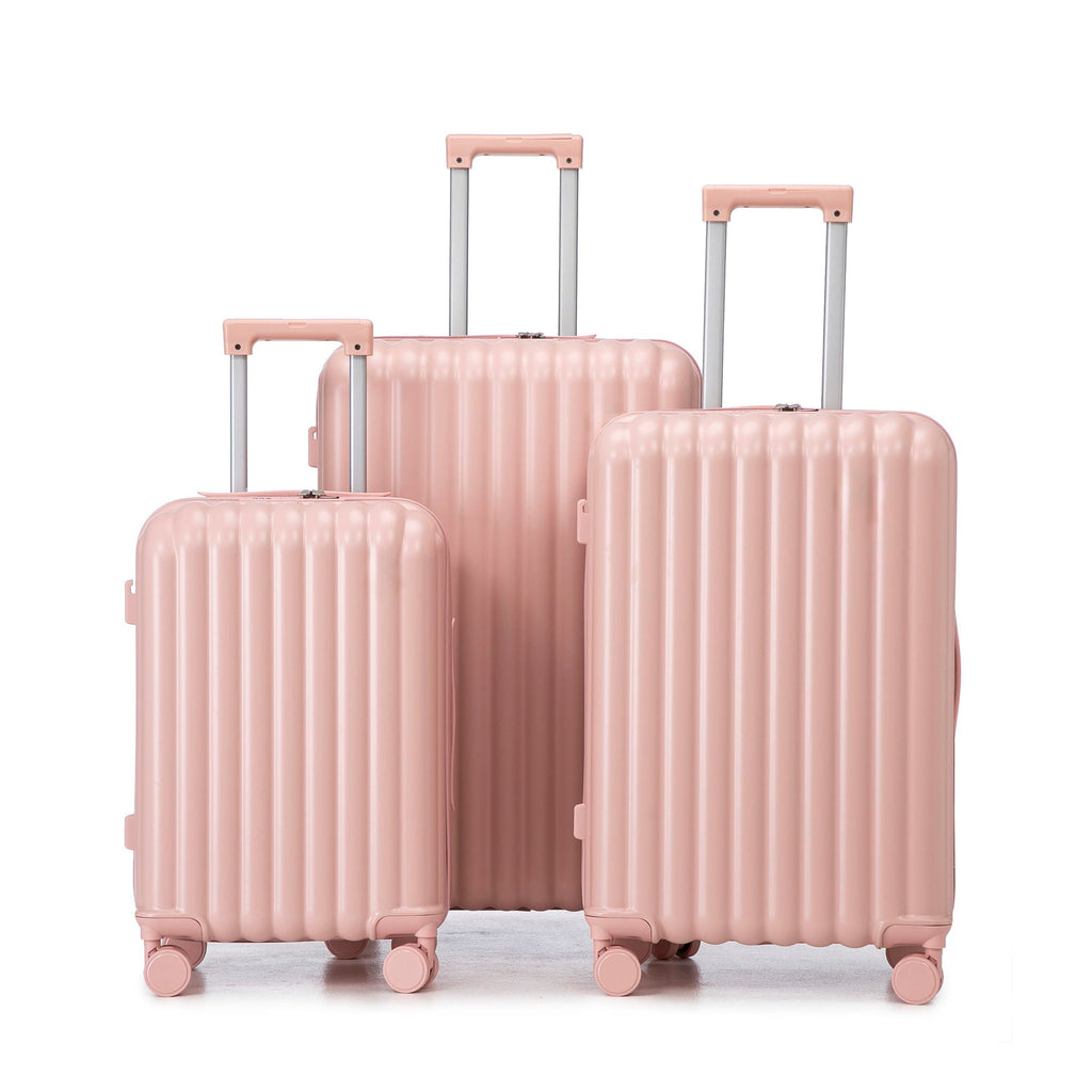 Spinner Wheel Luggage Set with USB Port and Holders - Pink, Black, Green