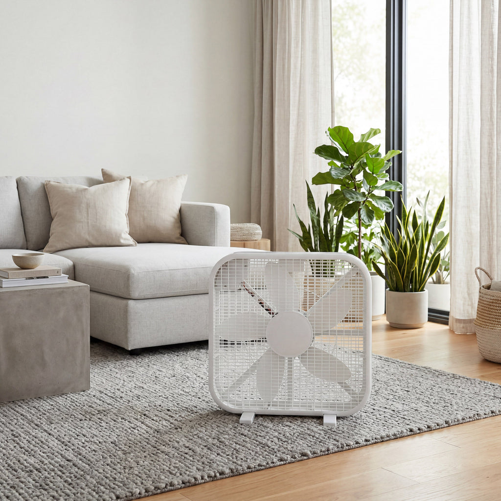 20 Inch Box Fan with 3-Speed Control - White