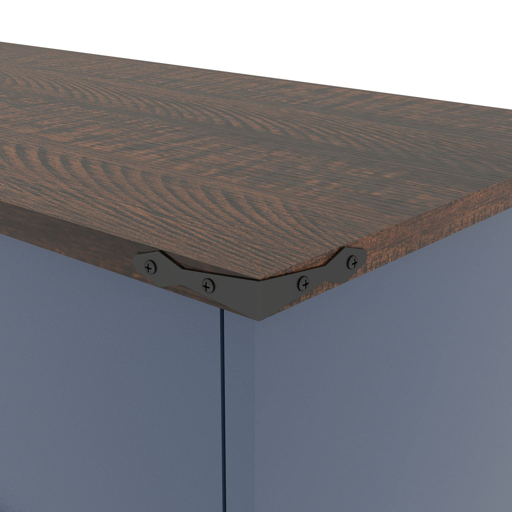 Double Tilt Out Trash Cabinet with Hideaway Drawer - Barn Door Style