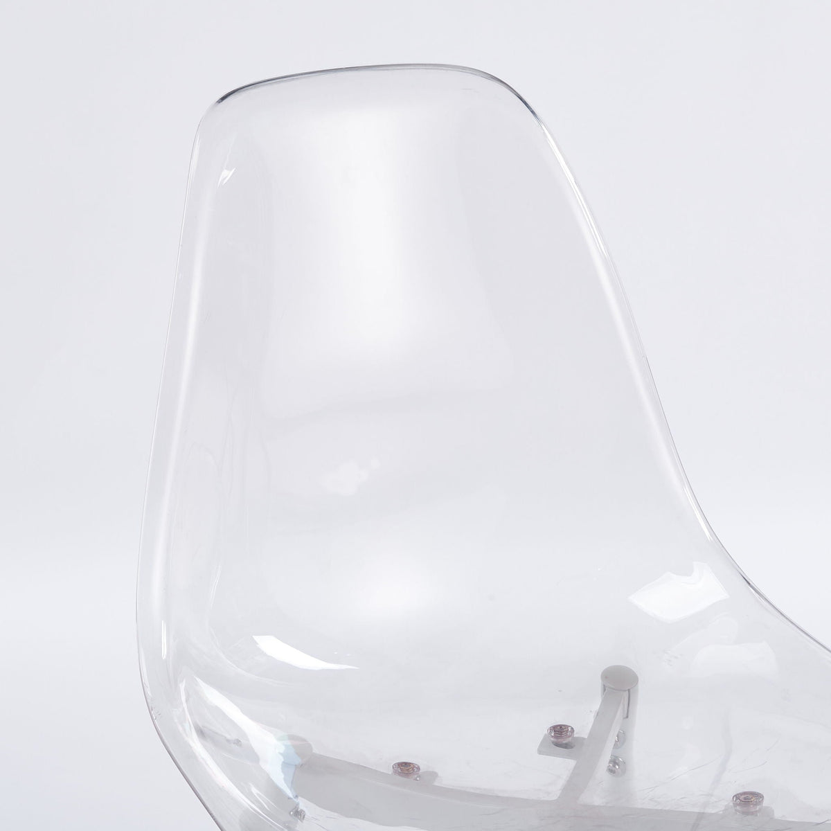 Transparent Dining Chair Set with Contemporary Shell - Matte White