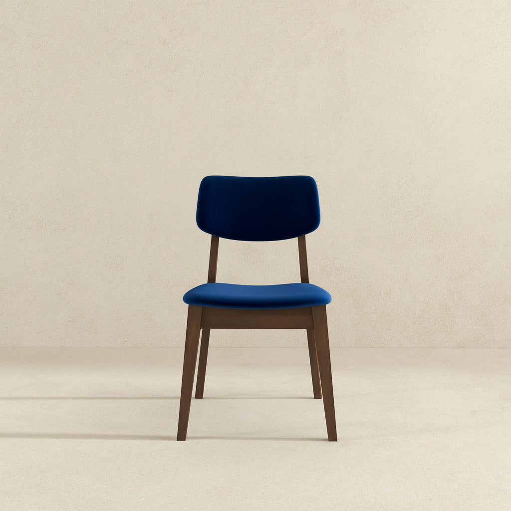 Solid Back Side Chair Set with Mid-Century Modern Design - Multiple Colors