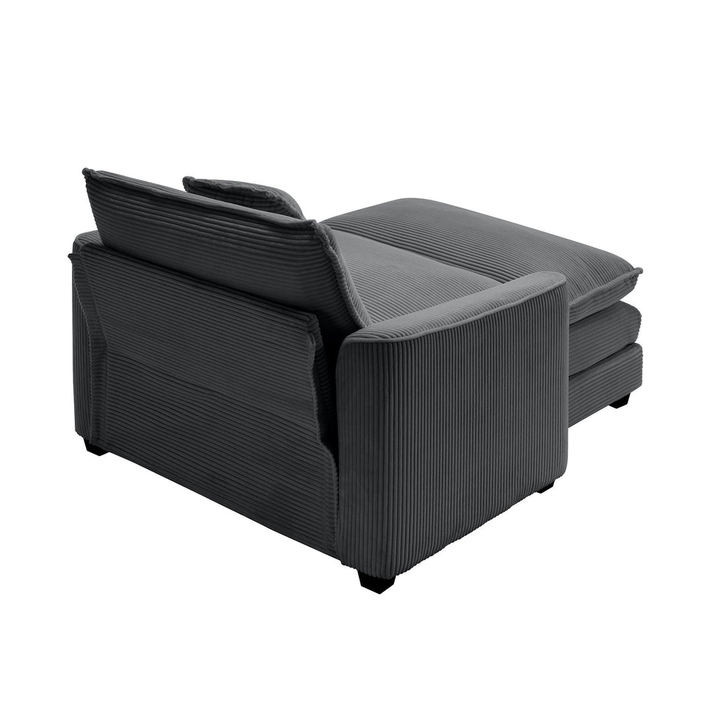 Modern Comfortable Single Chair & Ottoman with Deep Seat - Multiple Colors