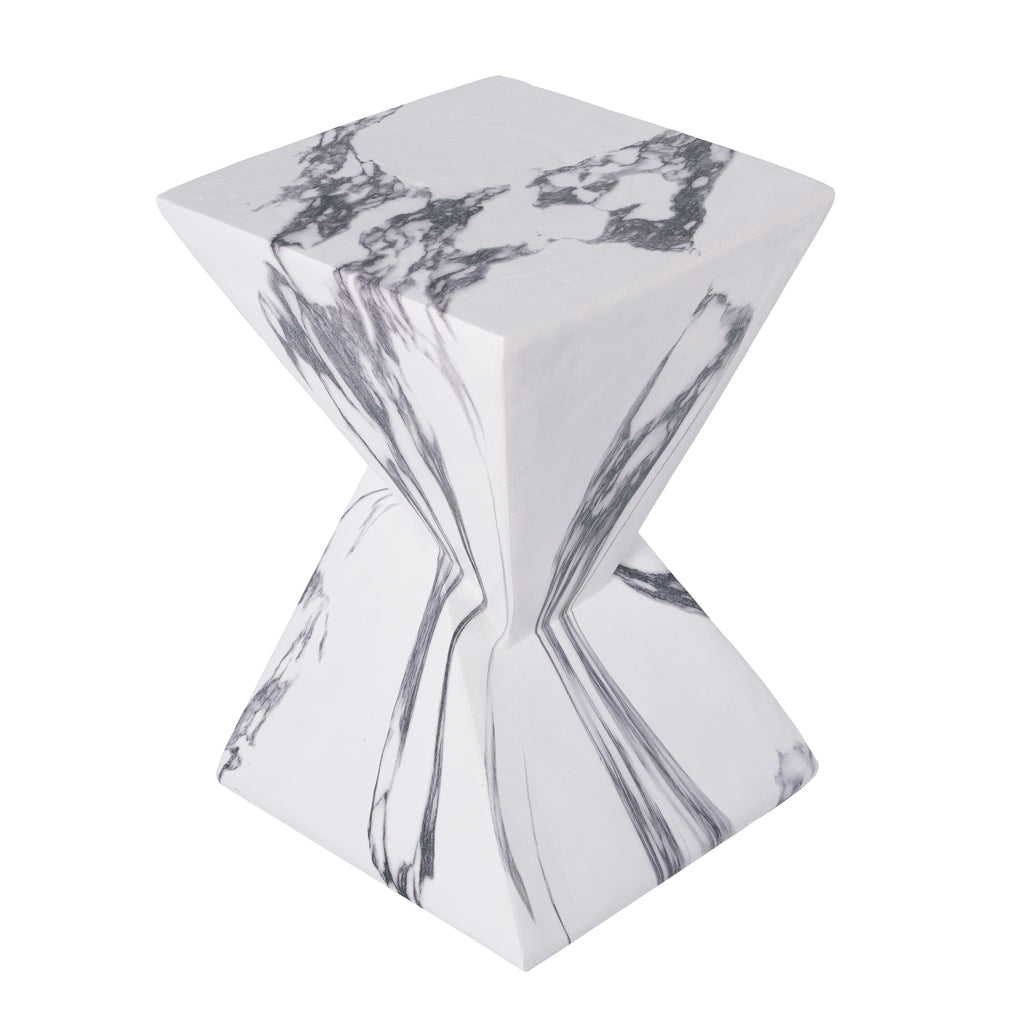 Modern Outdoor Concrete Side Table with Sculptural Design - Gray
