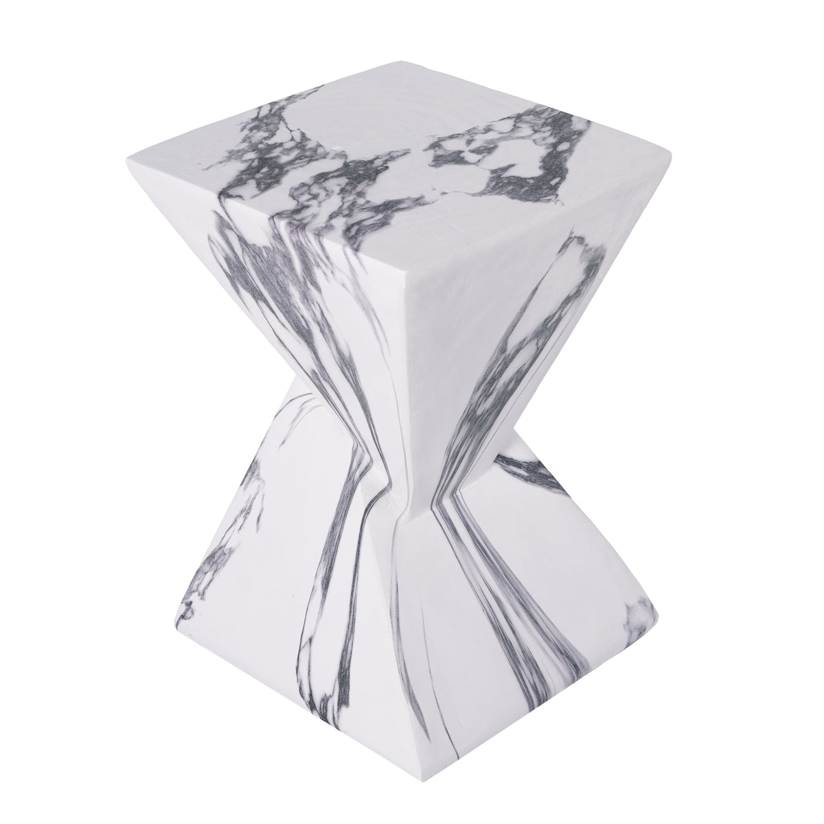 Modern Outdoor Concrete Side Table with Sculptural Design - Gray