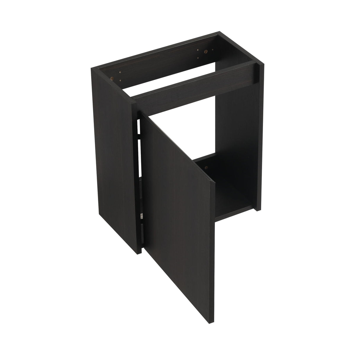 Modern Bathroom Vanity with Ceramic Basin and Storage Cabinet - Light Brown, Black, or White