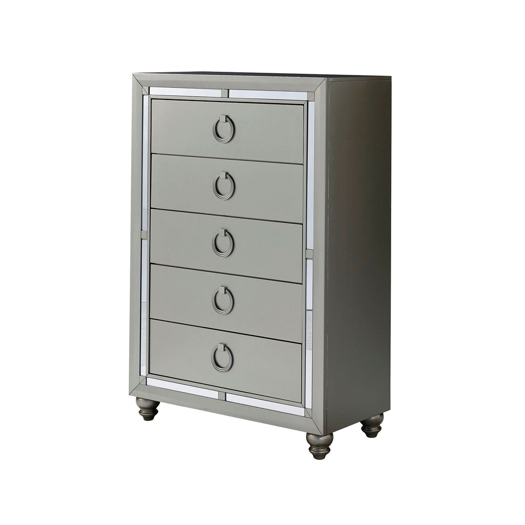 Gemstone Silver Accent Chest with Mirror Accents - Chloe