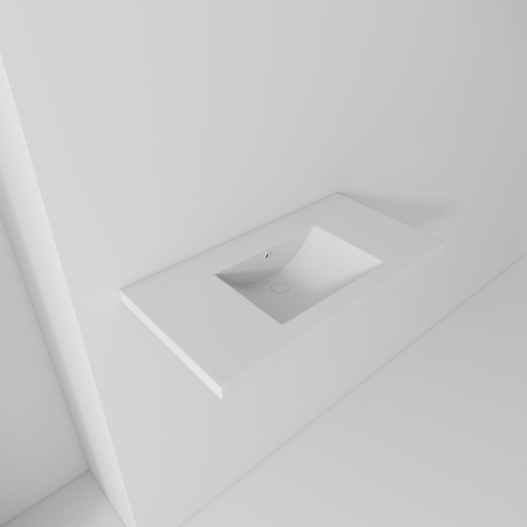 36" Ceramic Basin Sink, 0.8" Ultra-Thin Profile