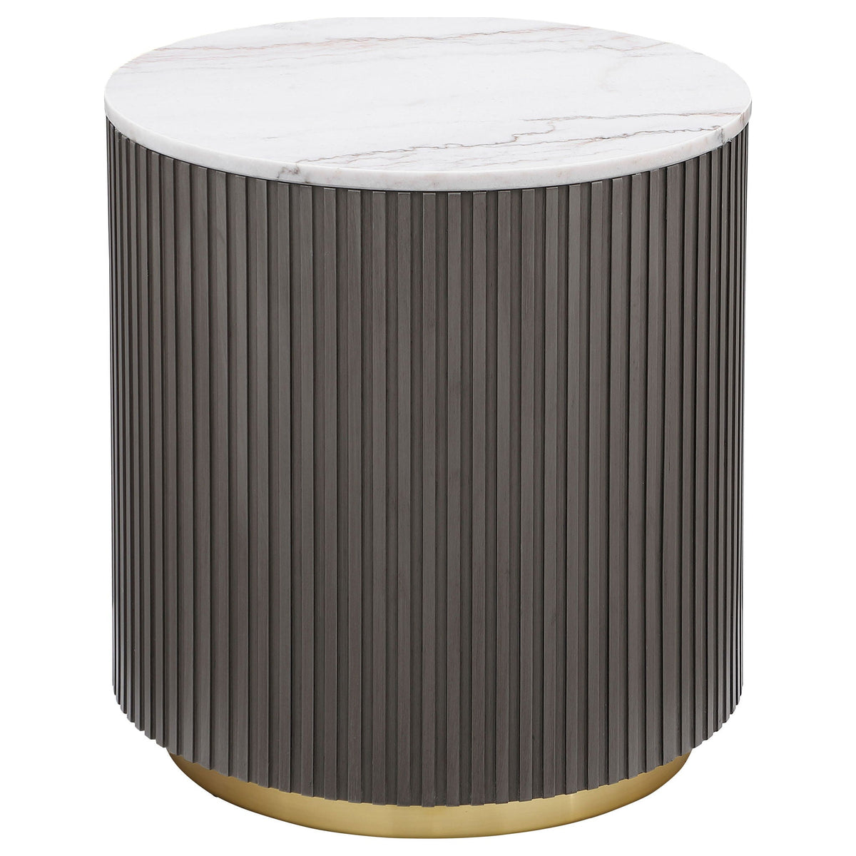 Jason 3-piece Round White Marble Coffee Table Set Charcoal