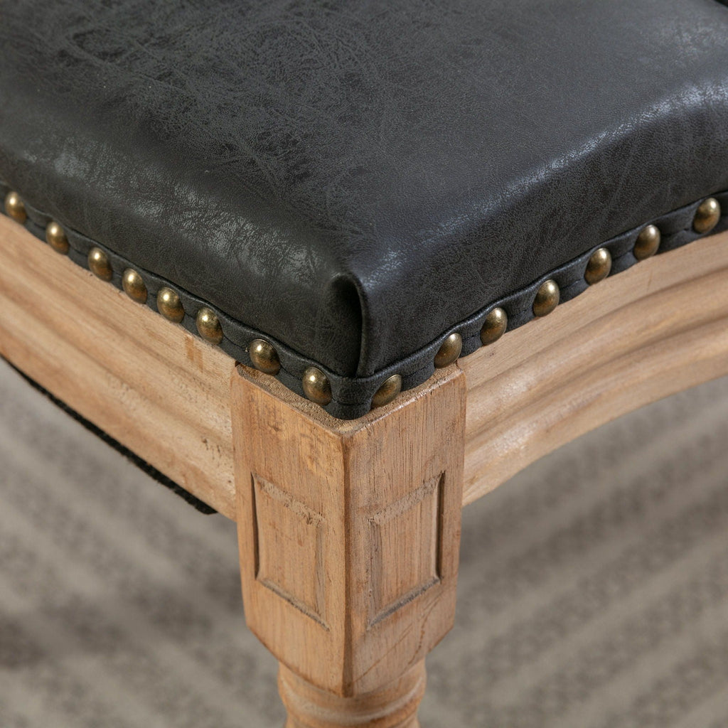 French Style Solid Wood Dining Chair with Nailhead Trim - Multiple Colors