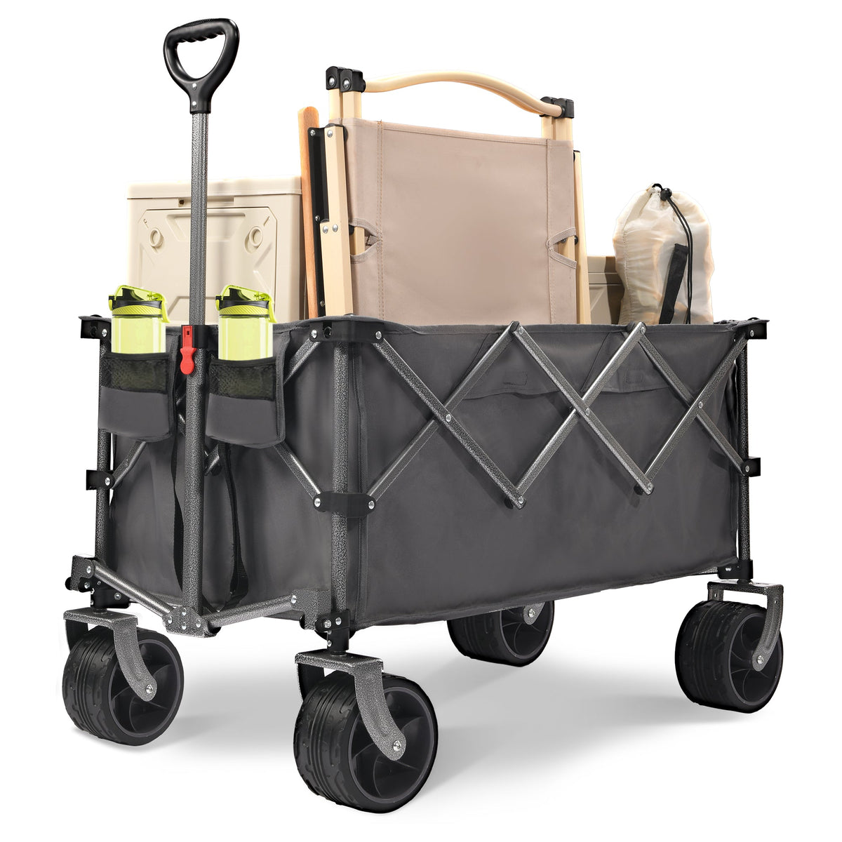 Portable 400L Collapsible Wagon with Heavy Duty Frame