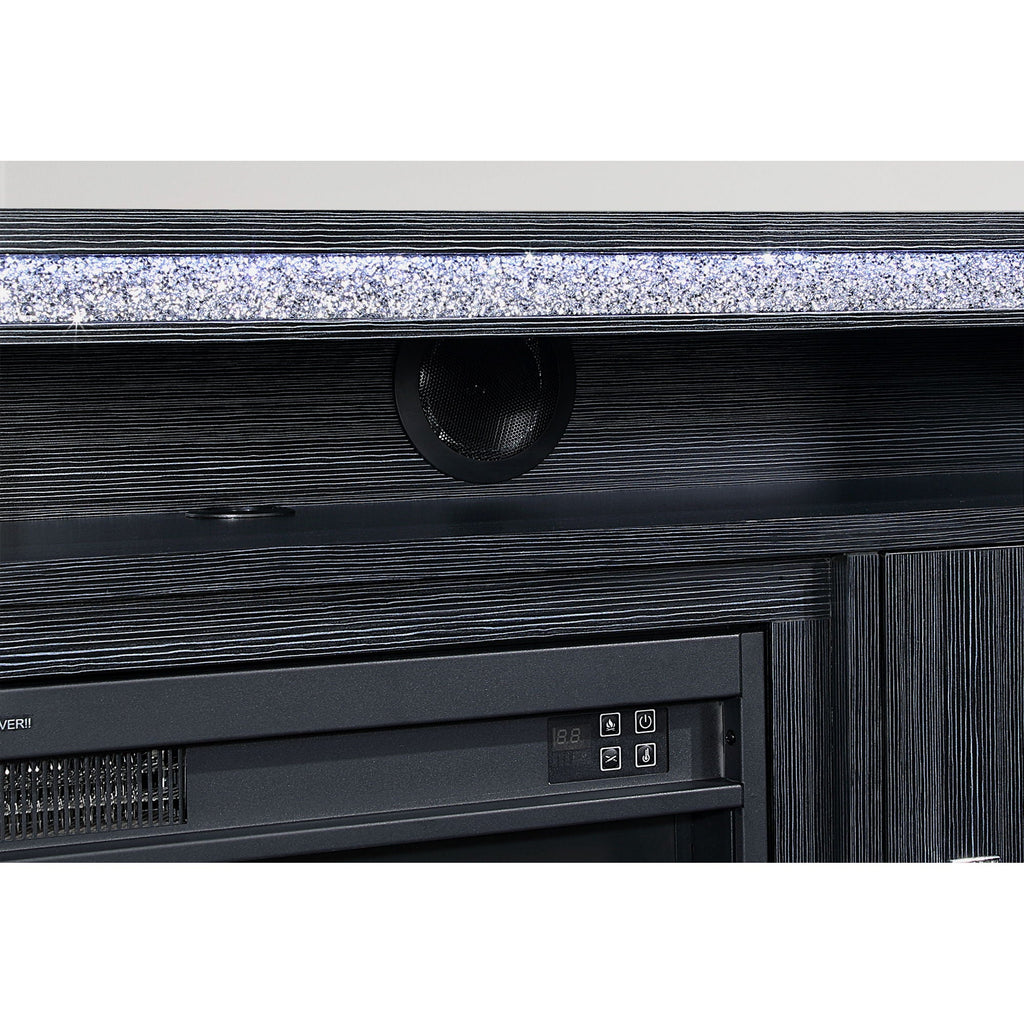 Fireplace TV Stand with Adjustable Temperature and LED Options - Dark Gray or White