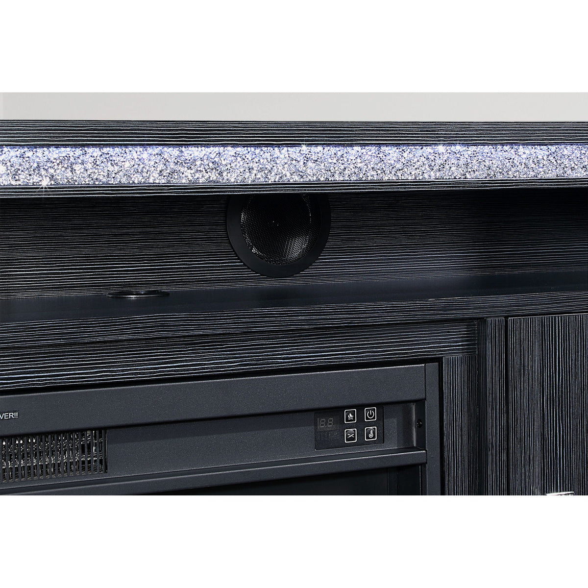 Fireplace TV Stand with Adjustable Temperature and LED Options - Dark Gray or White