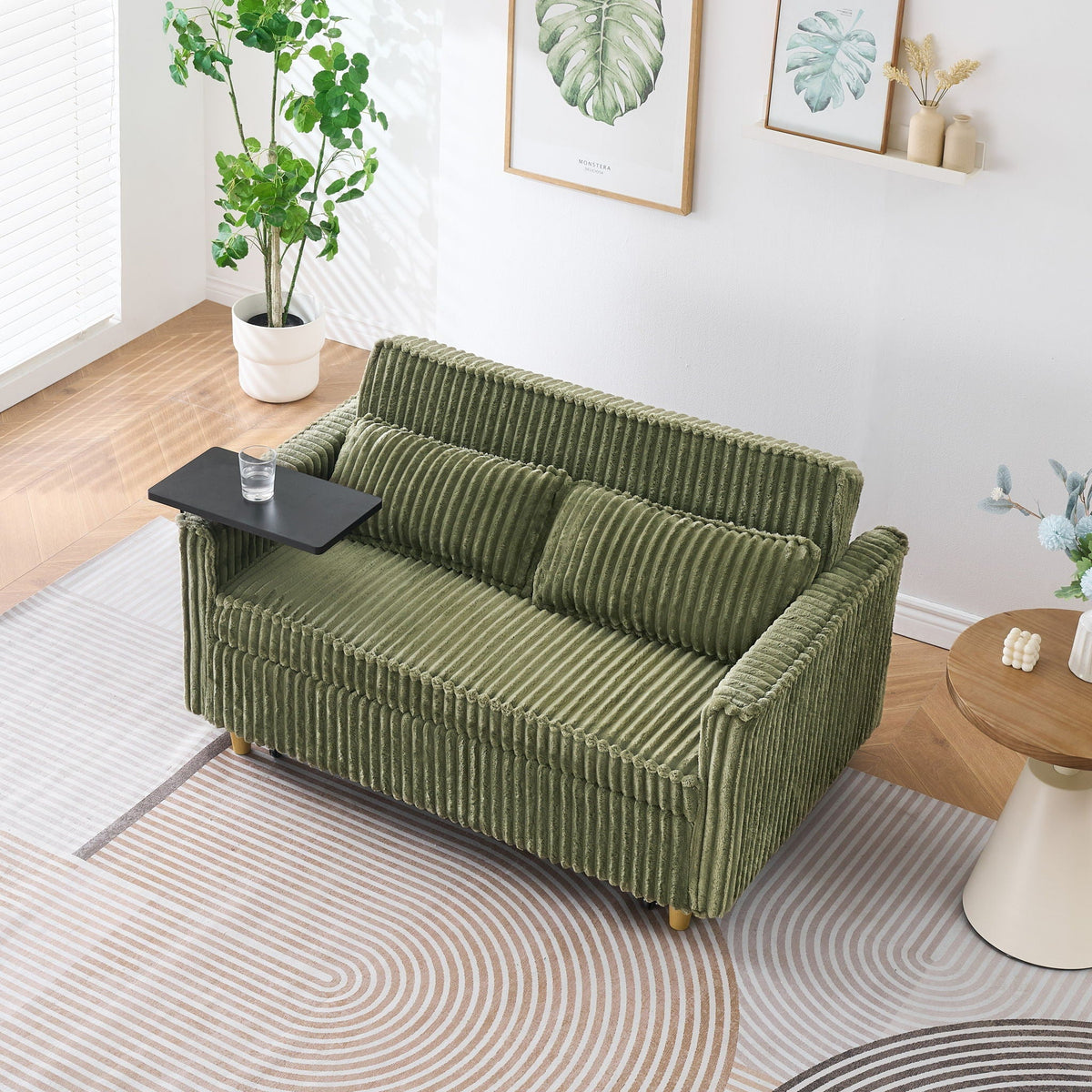 Pull Out Sofa With Movable Tabletop and USB Ports - Multiple Colors