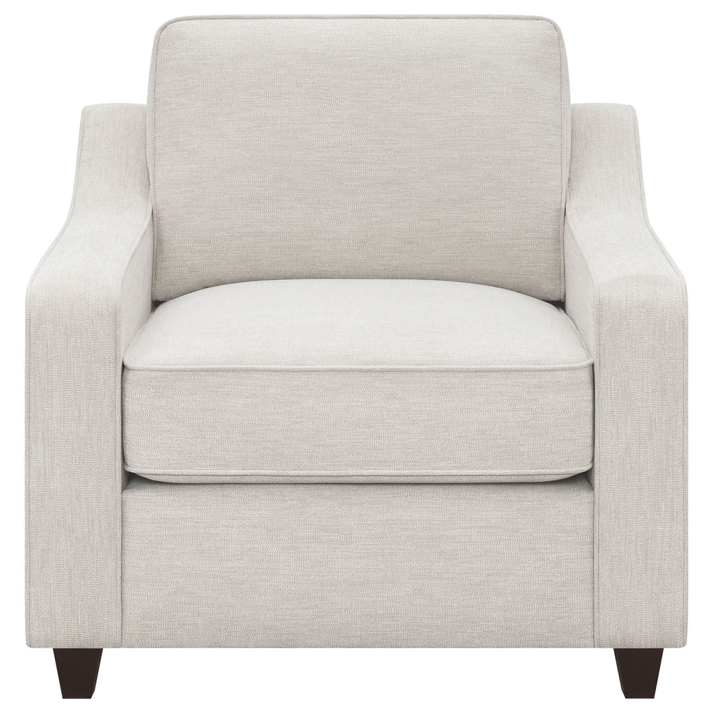 Christine Upholstered Sloped Arm Accent Chair Beige