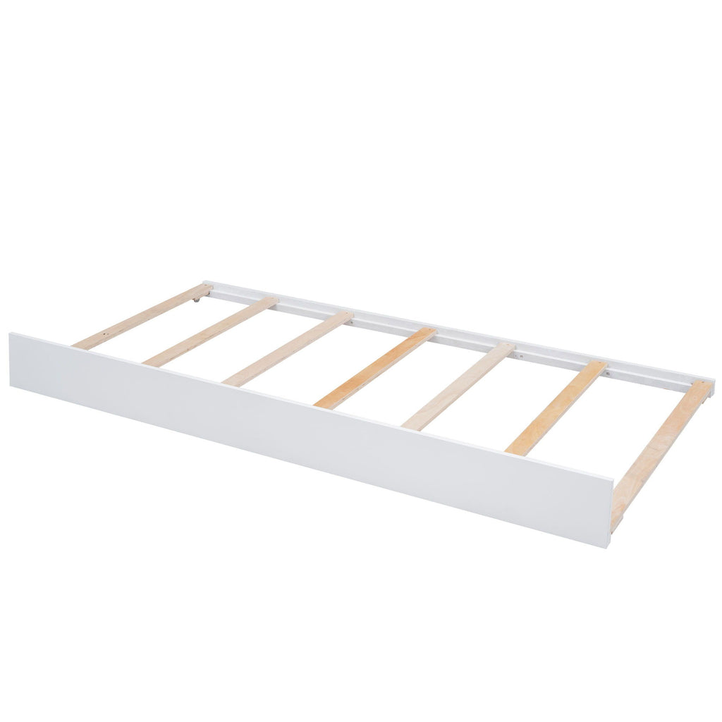 Storage Platform Bed with LED Lights, 2 Drawers and Trundle - Queen