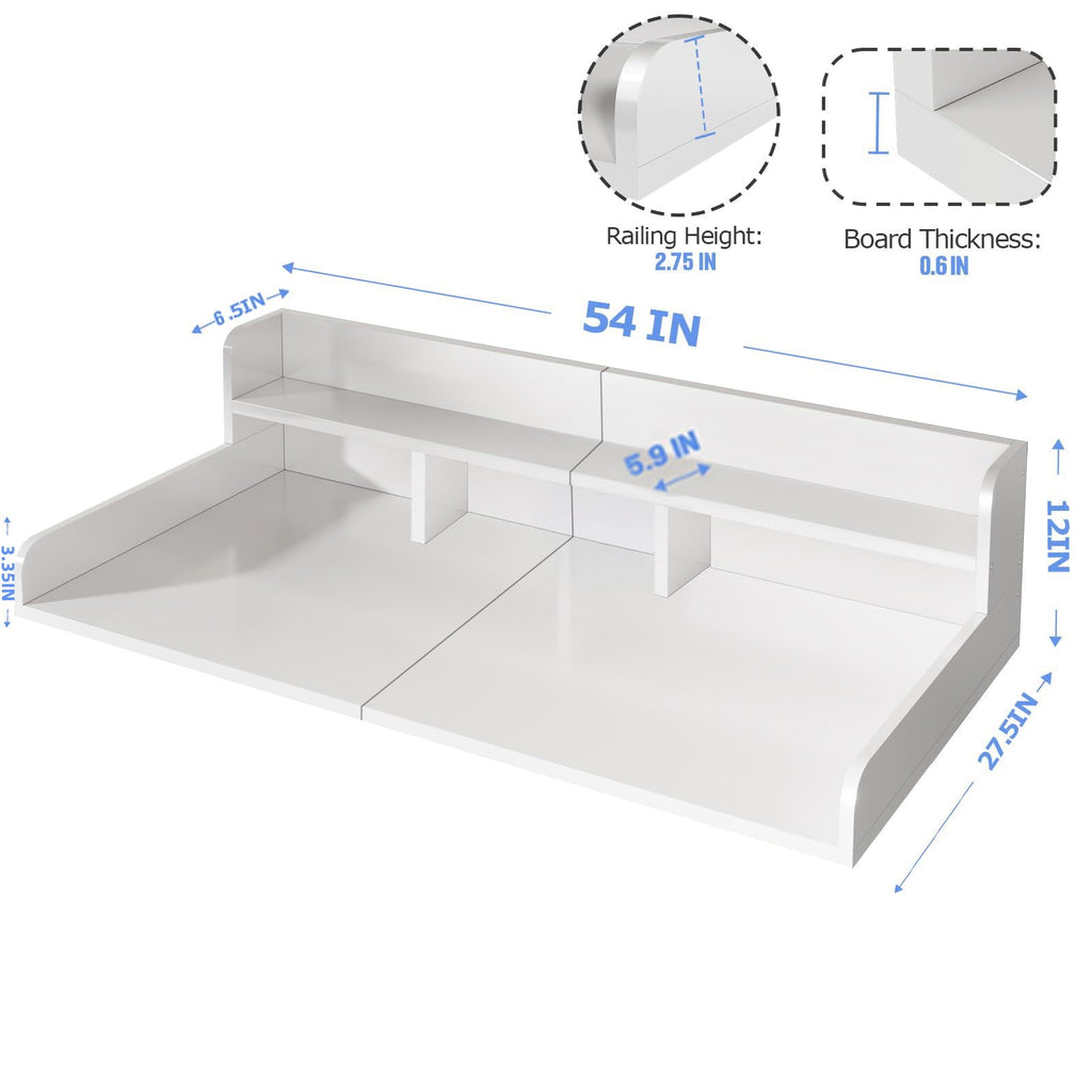 White Washer Dryer Countertop Organizer with Double Layer Storage - White