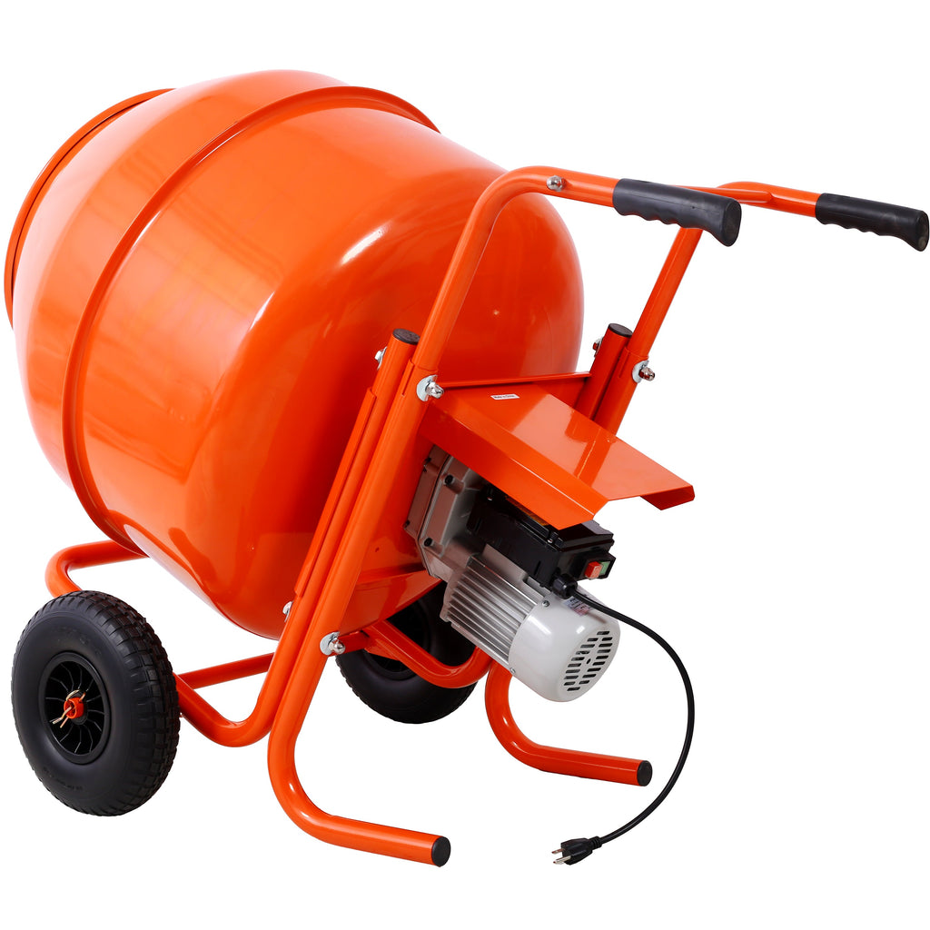 224L 8CUFT Portable Cement Mixer with Steel Drum - Grey