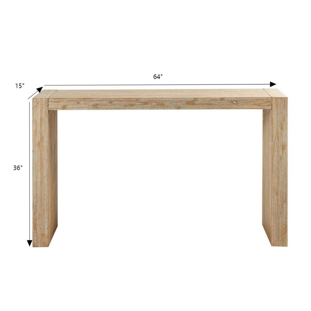 Modern Design Console Table with Solid Wood Construction - Light or Dark Brown