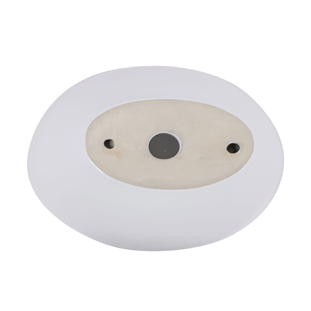 Oval Vessel Bathroom Sink with Stain-Resistant Ceramic - White