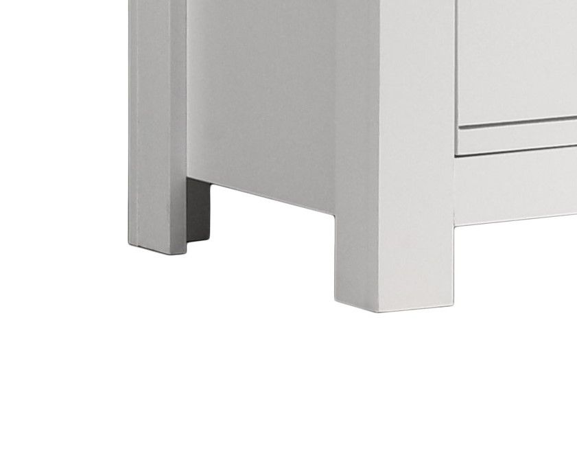 2 Drawer Nightstand Bedside Table with Sleek Black Handles - White