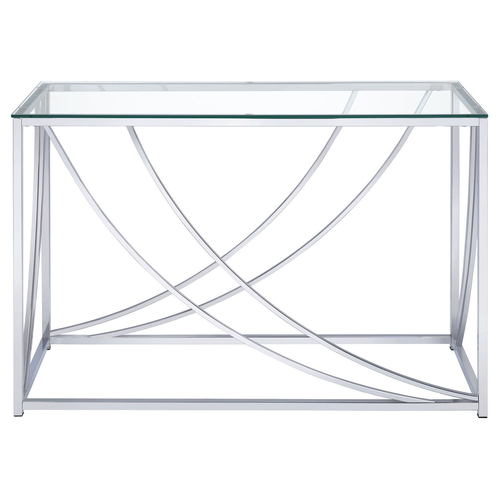 Lille Glass Top Entryway Console Table Accents Chrome