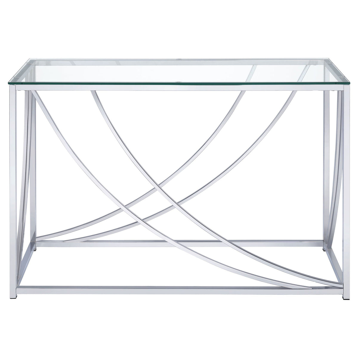Lille Glass Top Entryway Console Table Accents Chrome