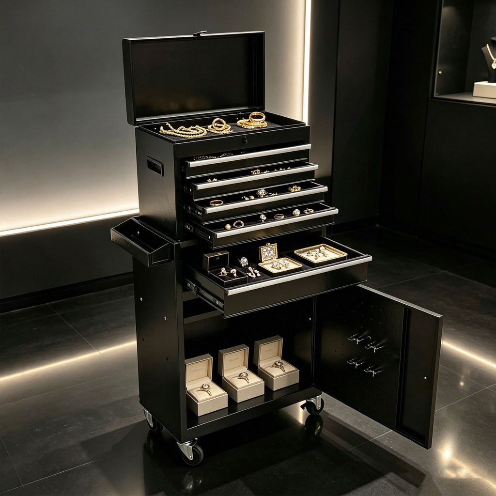 5-Drawer Rolling Tool Chest with Lockable Wheels - Black