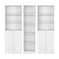 3 Piece Living Room Set with Bookcases - Spacious Design - White
