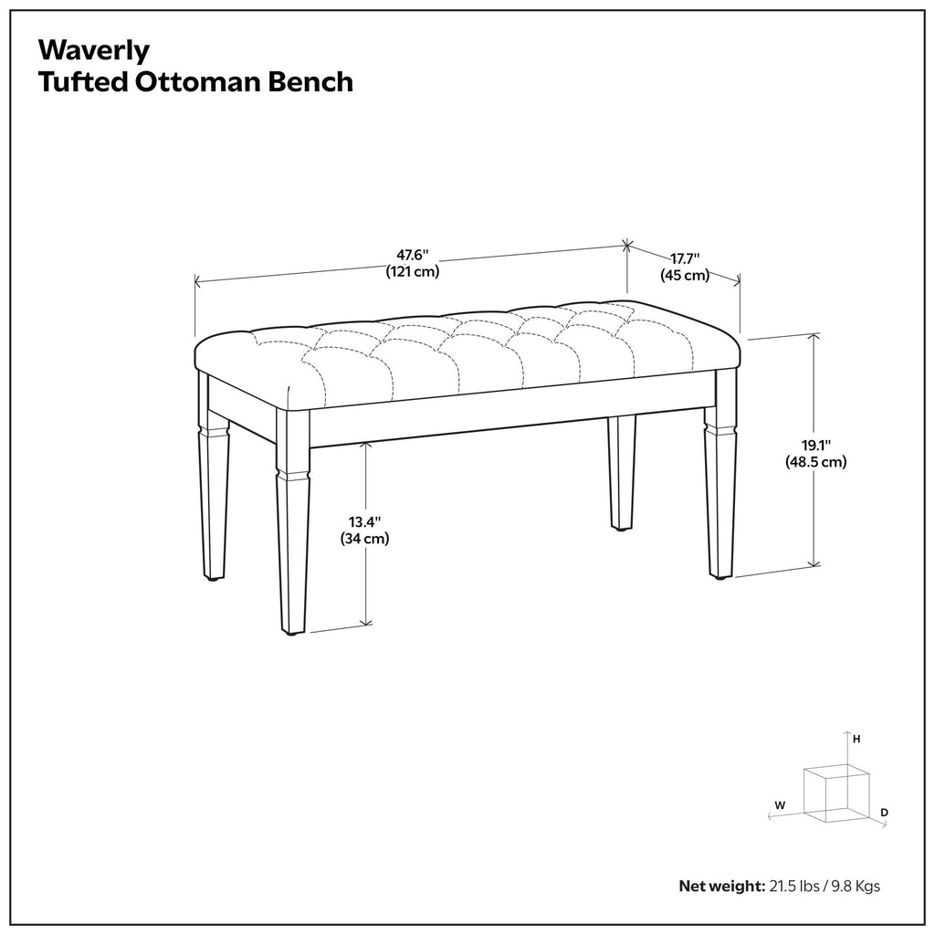Waverly - Upholstered Tufted Ottoman Bench
