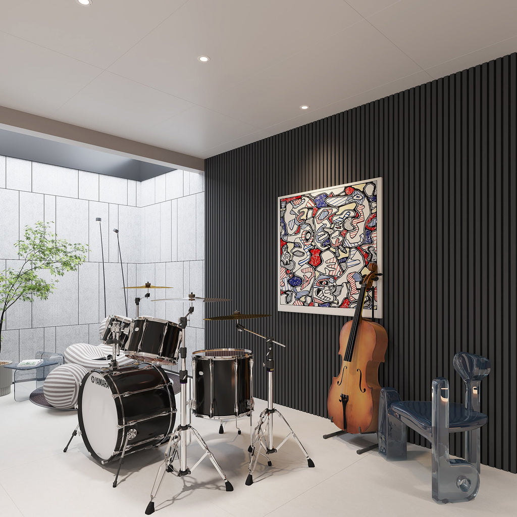 Acoustic Solid Wood Wall Panels with Soundproof Design - Natural Wood