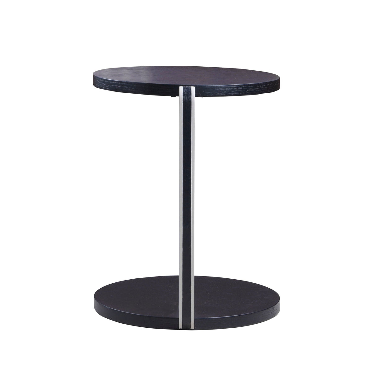 Round Coffee & End Table Set with Sintered Stone Legs - Black