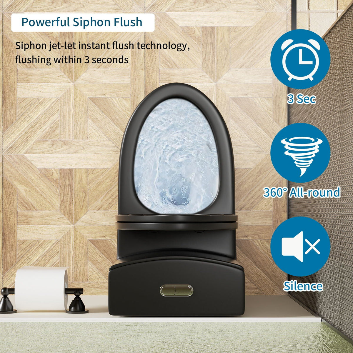 1 Piece Toilet with Tornado Flush and Dual Flush - ADA Height Chair - Gray, Pink, or Black