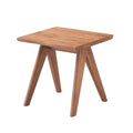 Natural Rubber Wood Accent Table with Compact Modern Design - Natural