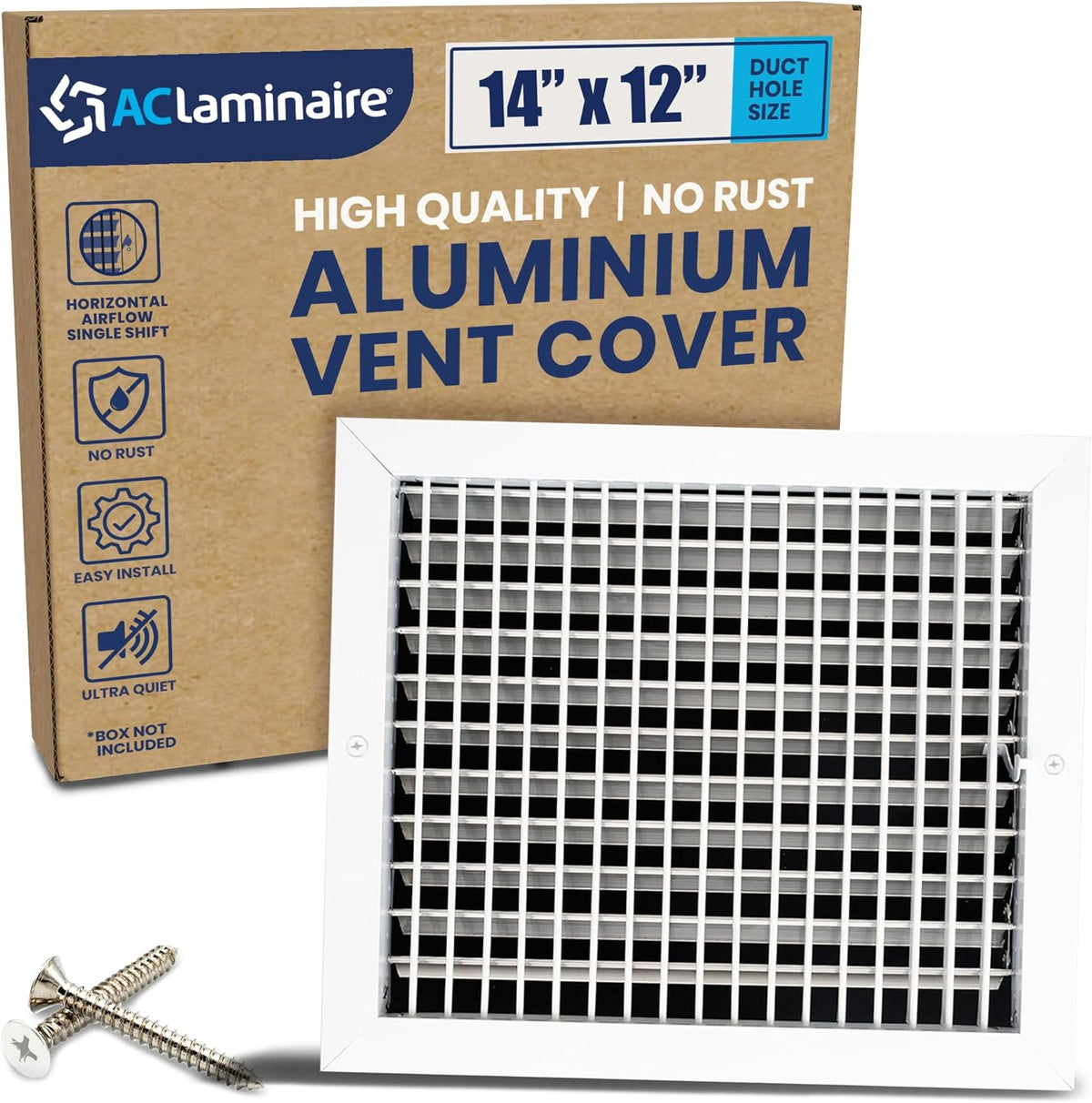 Adjustable Aluminum AC Register Vent Cover with Efficient Air Delivery - Silver