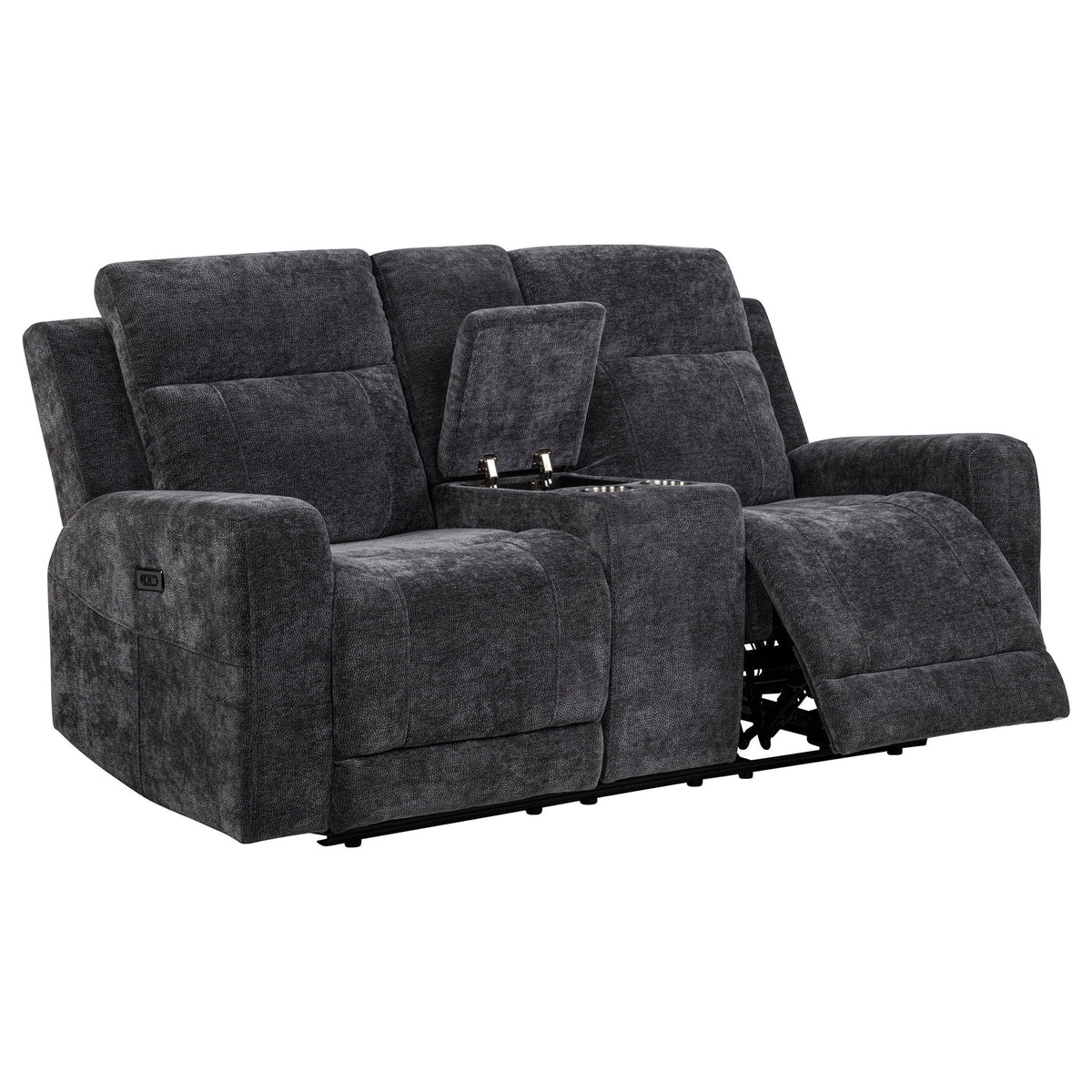Kennett Chenille Upholstered Power Reclining Loveseat Grey
