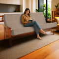 Memory Foam Infused Futon Mattress Full with Washable Cover - Linen, Beige+Light Natural, Mushroom