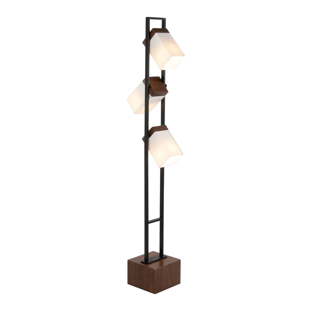 Contemporary Floor Lamp with Adjustable Lighting - Walnut