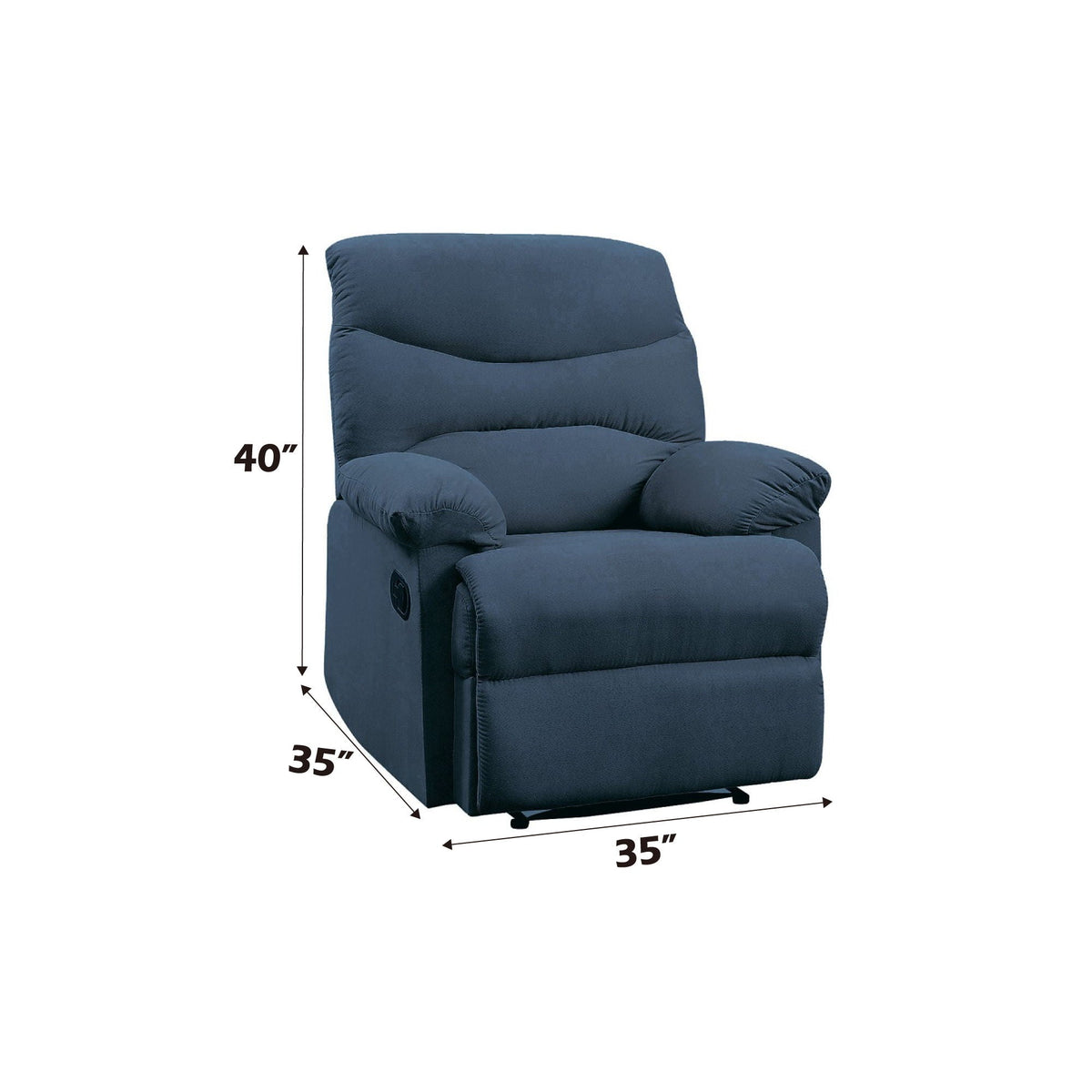 Woven Motion Recliner with Pillow-Top Arms - Available in Dark Brown, Beige, Black, Blue