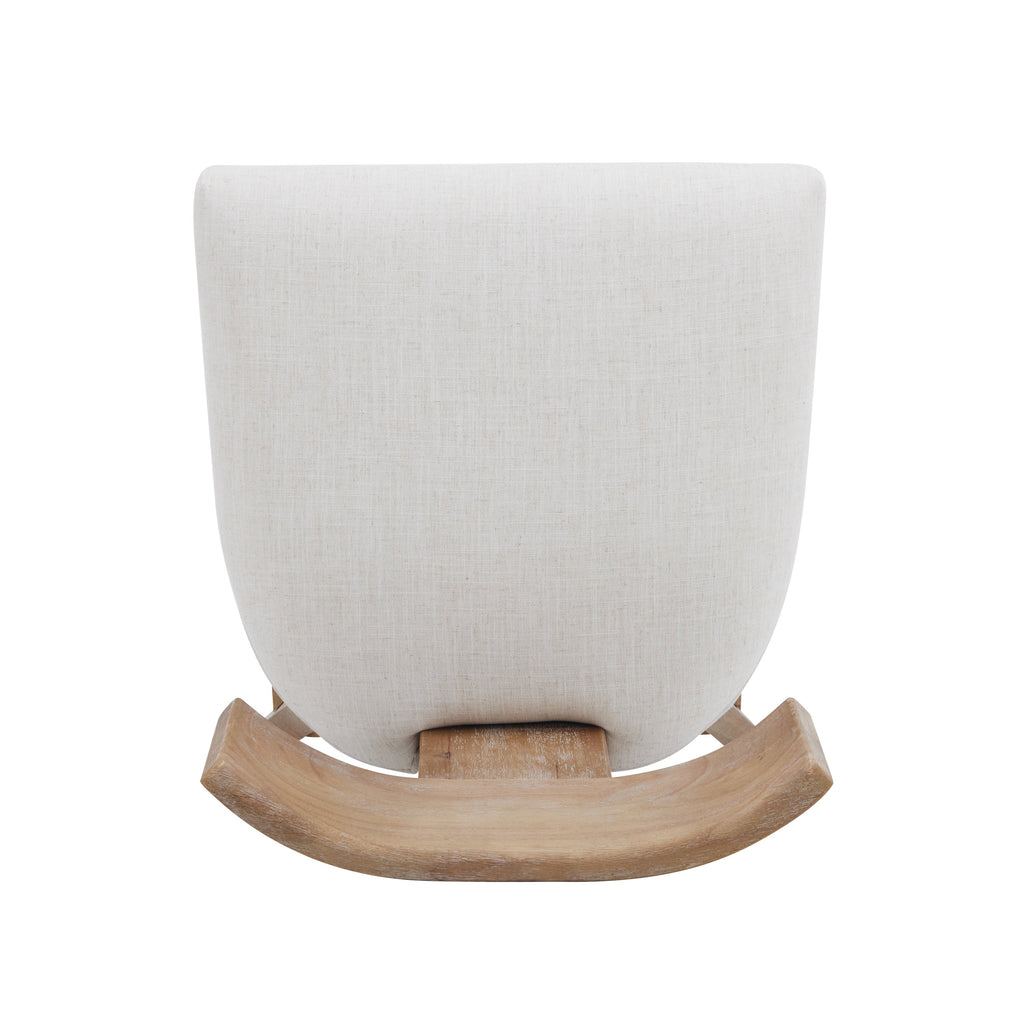 27" Upholstered Counter Stools Set of 2 with Solid Rubber Wood Frame - Beige & Natural