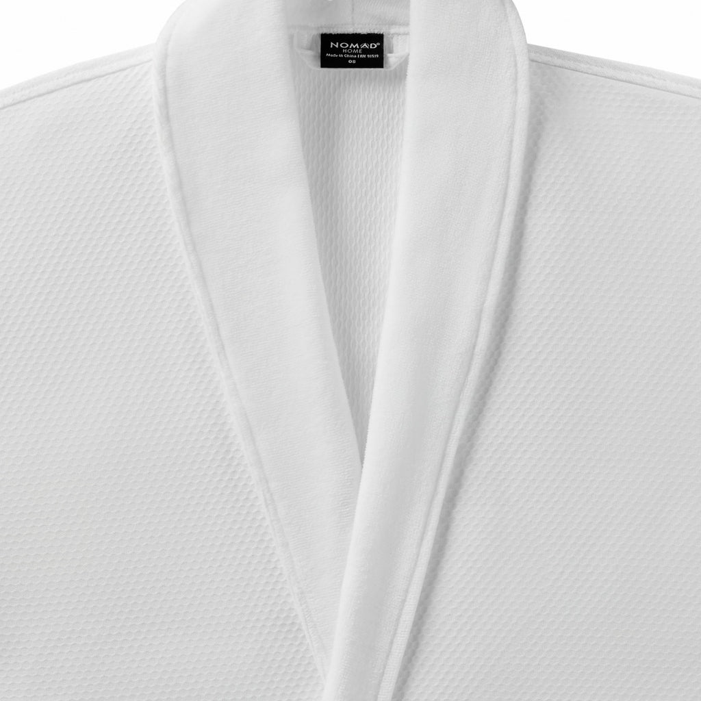 One Size Luxury Bath Robe with Soft Cotton - White